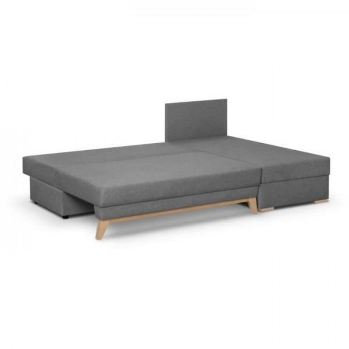 MARKET24 Canapé d'angle convertible - Tissu Gris - L 197 x P 91/132 x H 82 cm - TEIJO