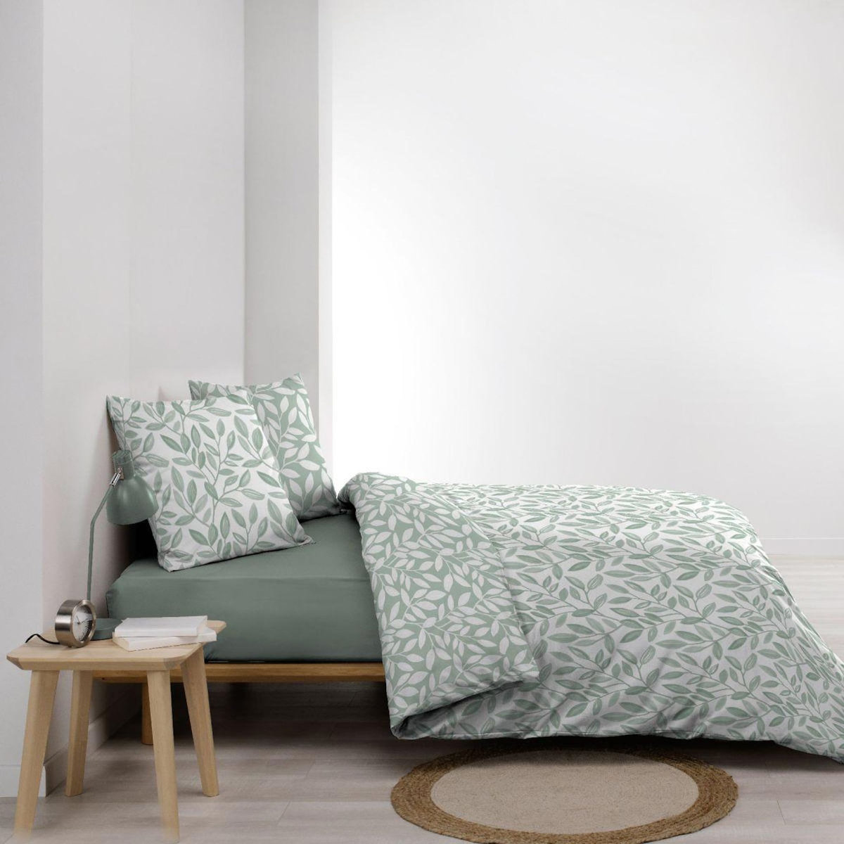 Paris Prix Parure de Lit Réversible 3 Pièces  Sequoia  240x220cm Vert