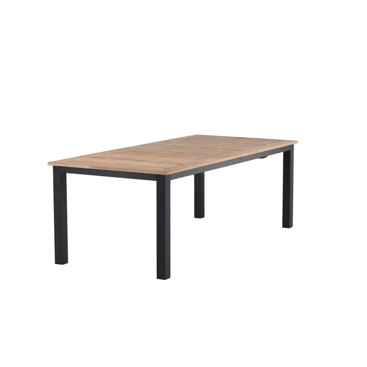 Paris Prix Table de Jardin Extensible en Teck  Panama  224-320cm Naturel & Noir