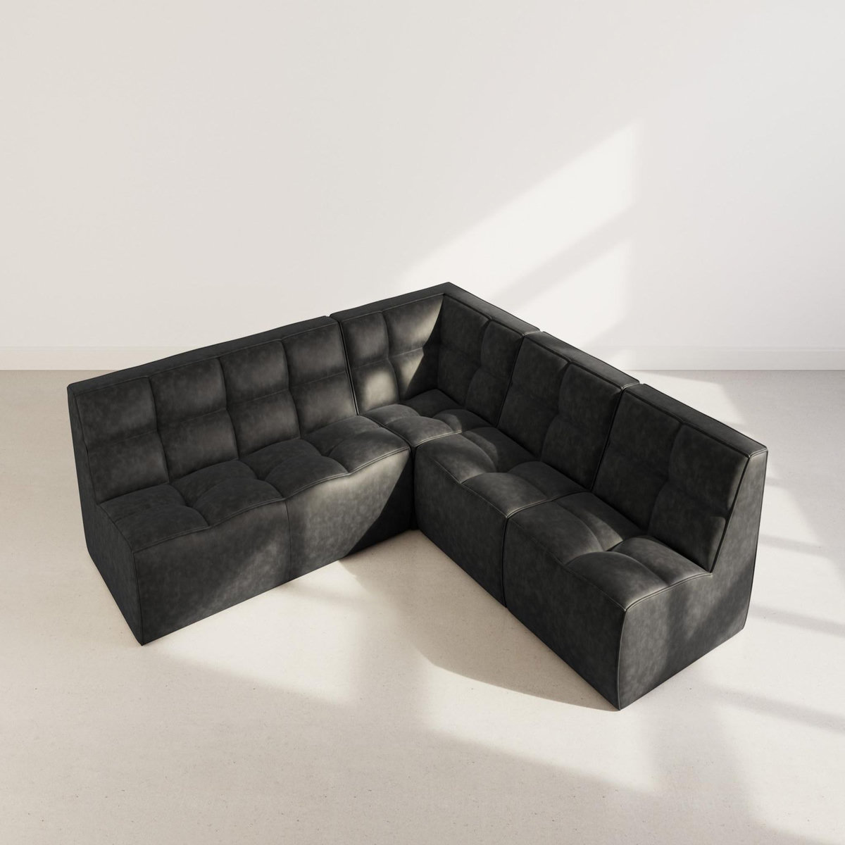 LISA DESIGN Alya - canapé modulable d'angle réversible 5 places en simili