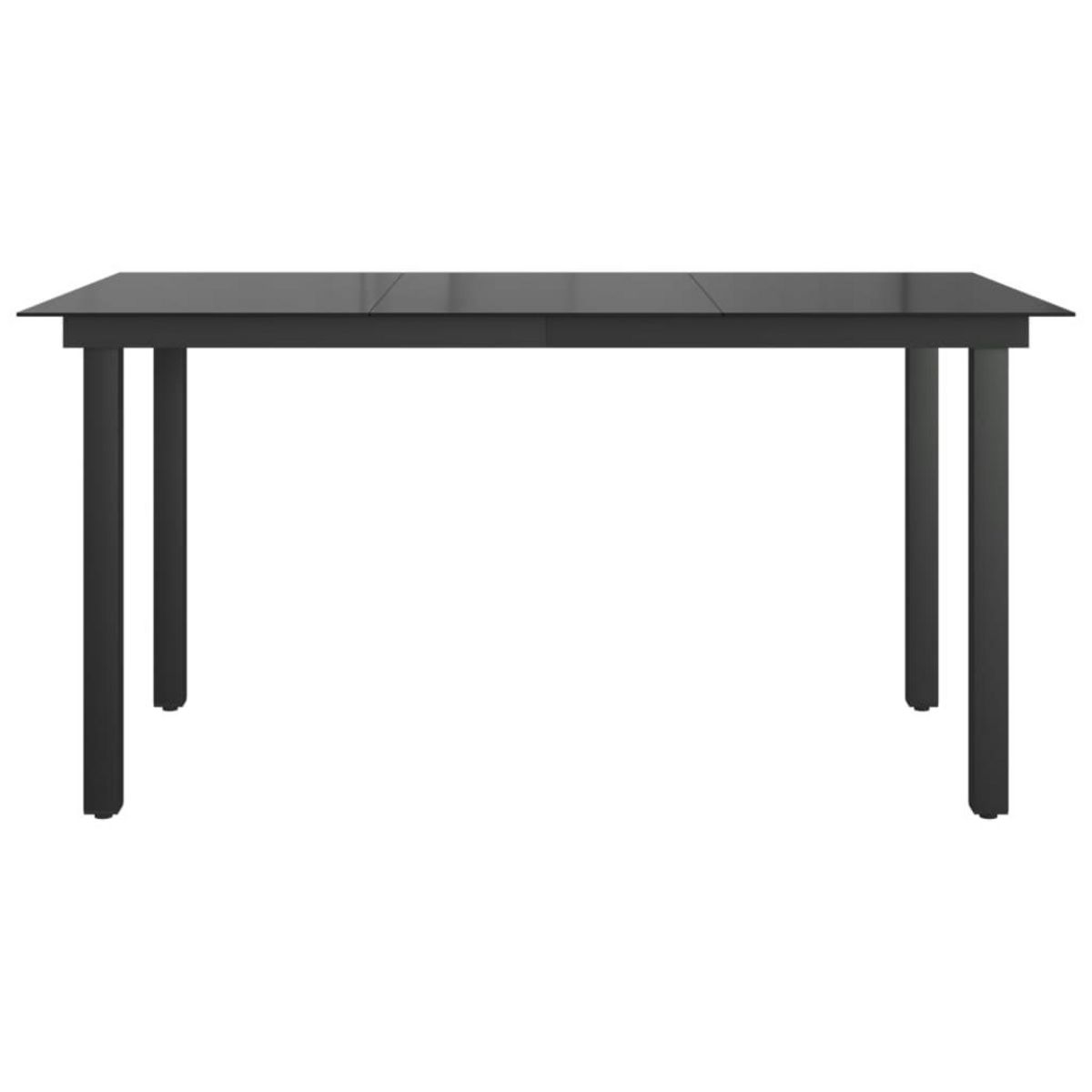 VIDAXL Table de jardin Noir 150x90x74 cm Aluminium et verre