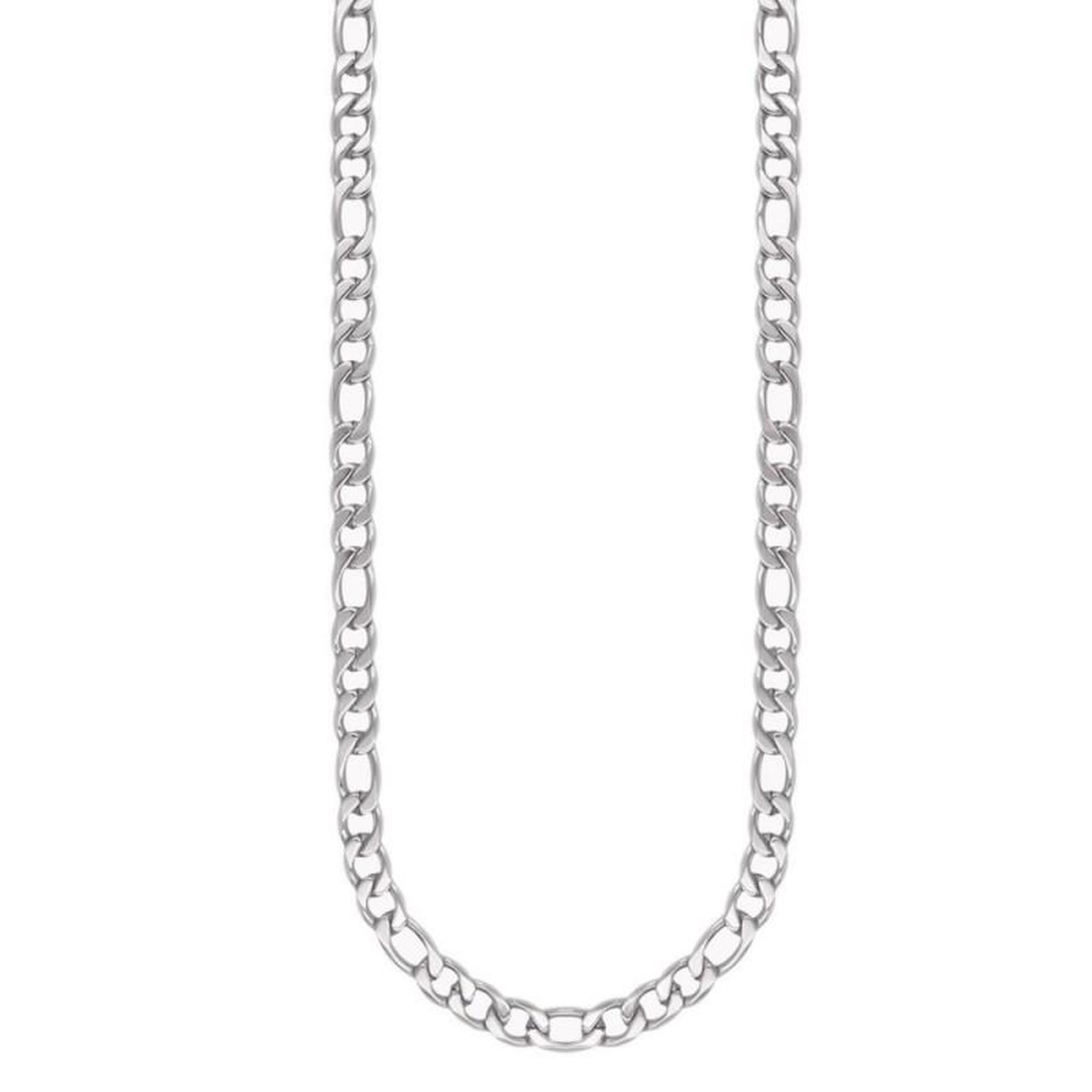 Voir la diapositive 1 : L'ATELIER D'AZUR Collier Maille Figaro Alternée 1+3 - Acier - Homme