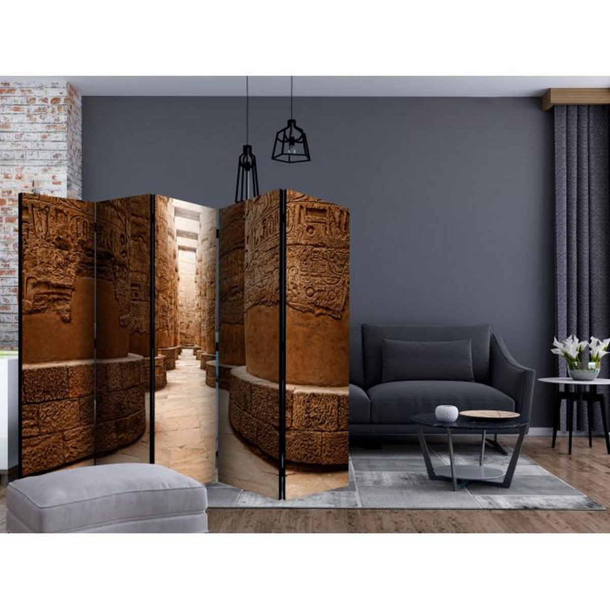 Paris Prix Paravent 5 Volets  The Temple of Karnak, Egypt  172x225cm