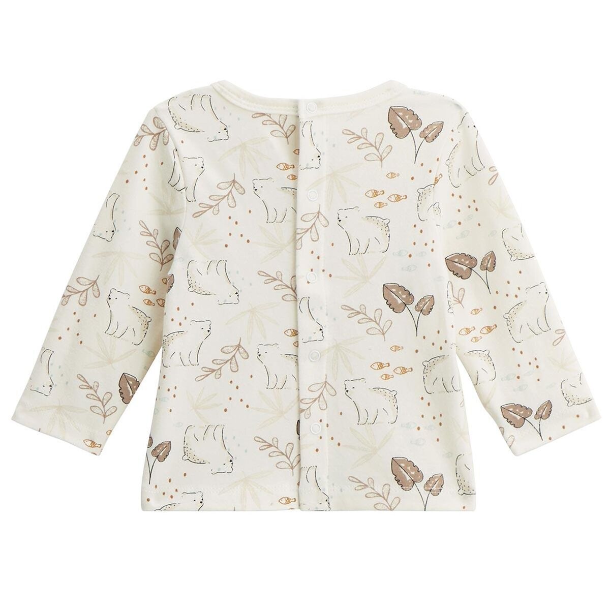 Petit Béguin Ensemble salopette bébé en sherpa et t-shirt Câlins