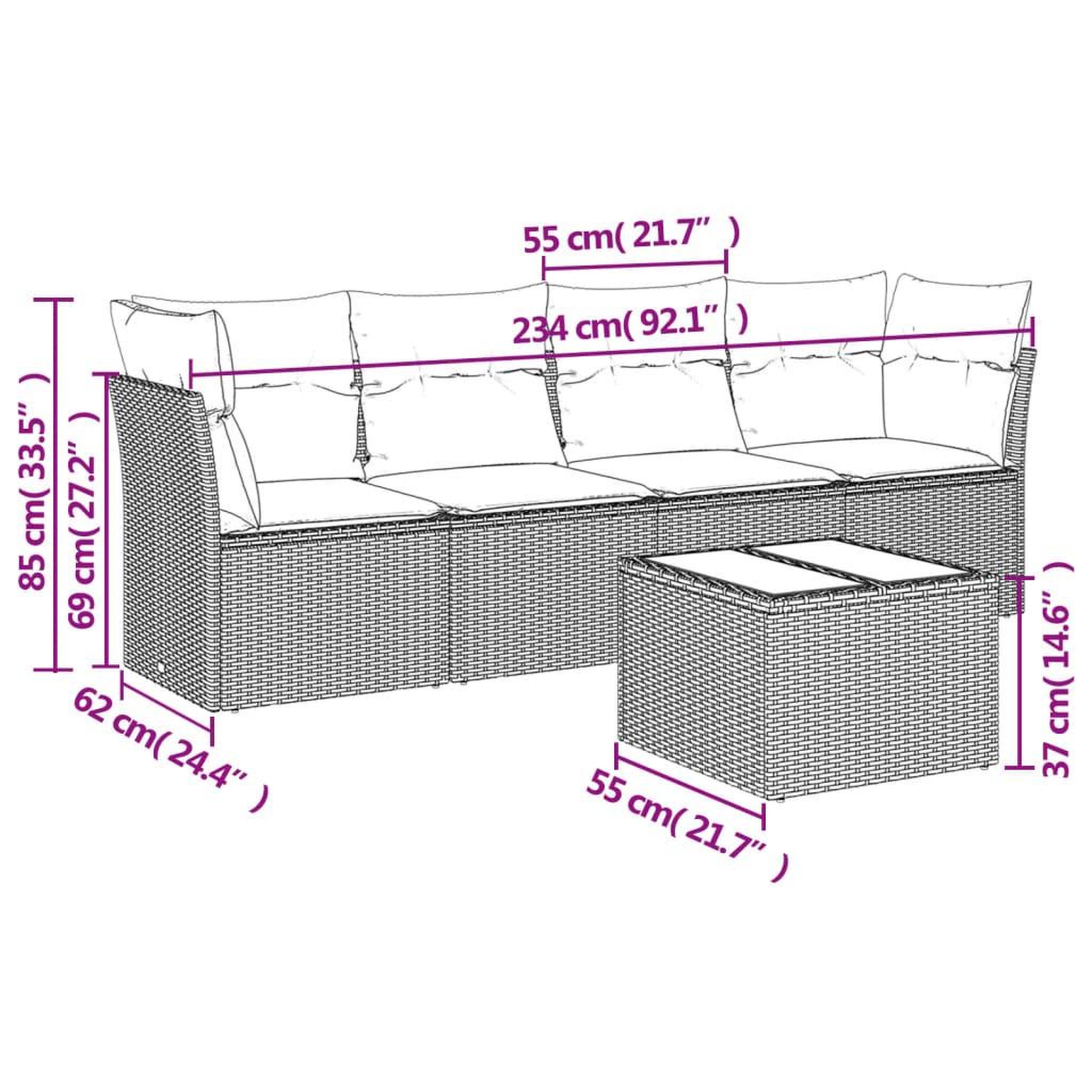 Voir la diapositive 3 : VIDAXL Salon de jardin 5 pcs avec coussins noir resine tressee