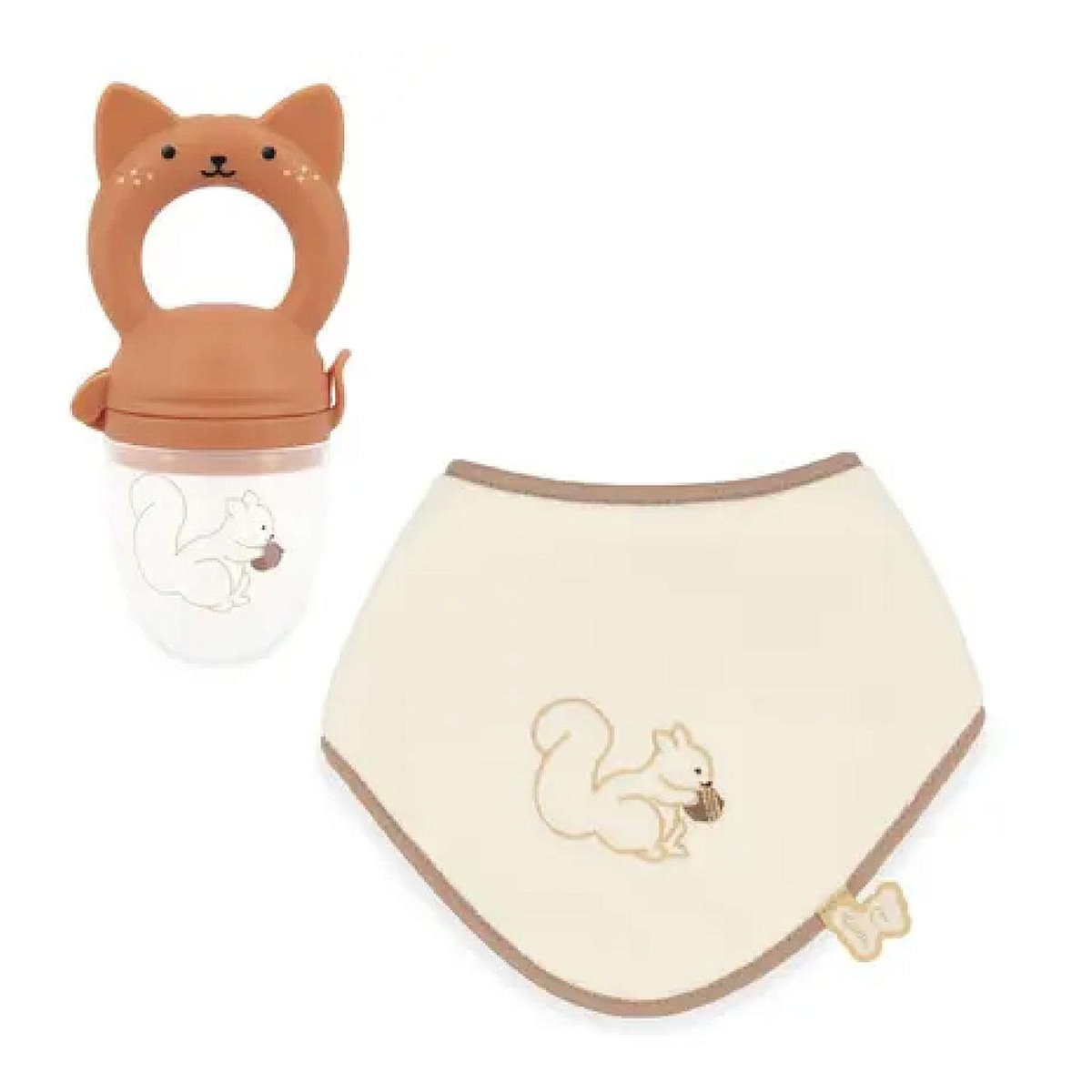 Kaloo Coffret Bavoir et Grignoteuse Ecureuil