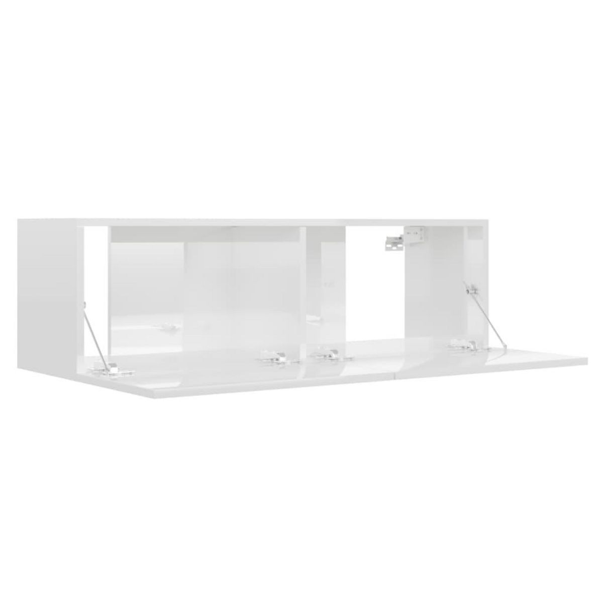 VIDAXL Meuble TV Blanc brillant 100x30x30 cm Bois d'ingenierie