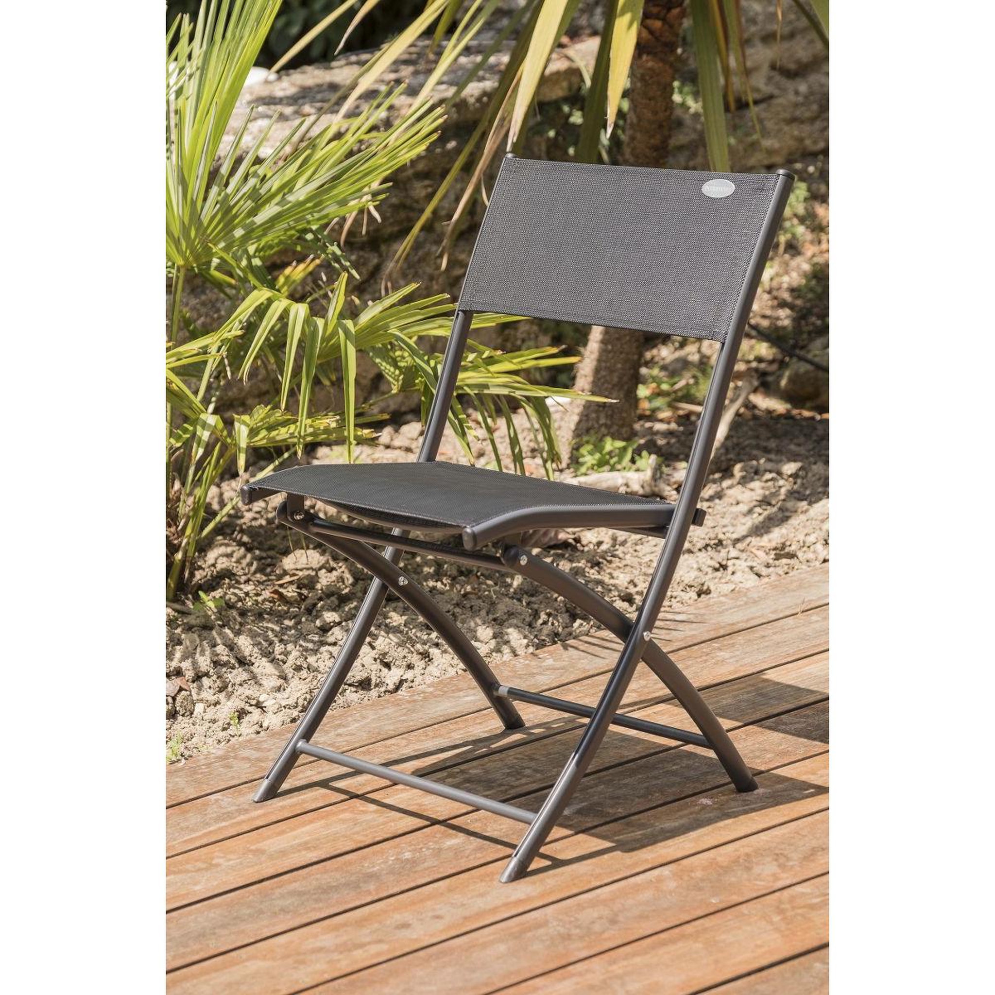 Voir la diapositive 6 : DCB GARDEN Lot de 6 Chaises de Jardin Pliantes  Boston  82cm Gris Anthracite