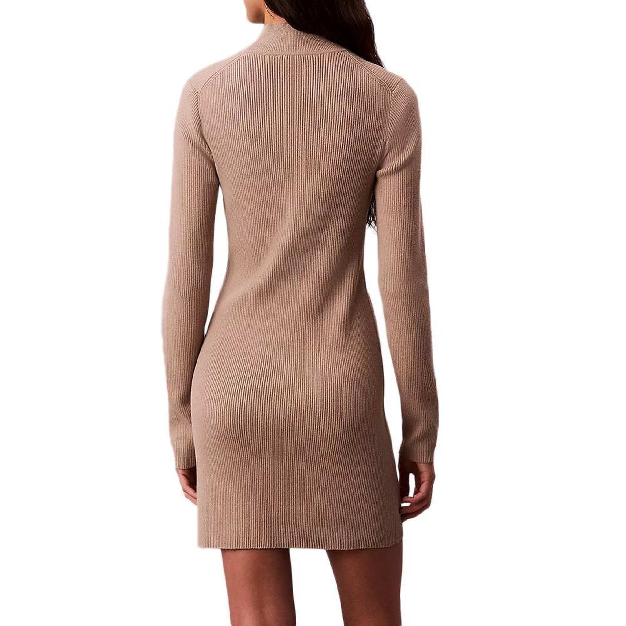 Voir la diapositive 2 : CALVIN KLEIN JEANS Robe Marron Calvin Klein Jeans Neck Mini Dress