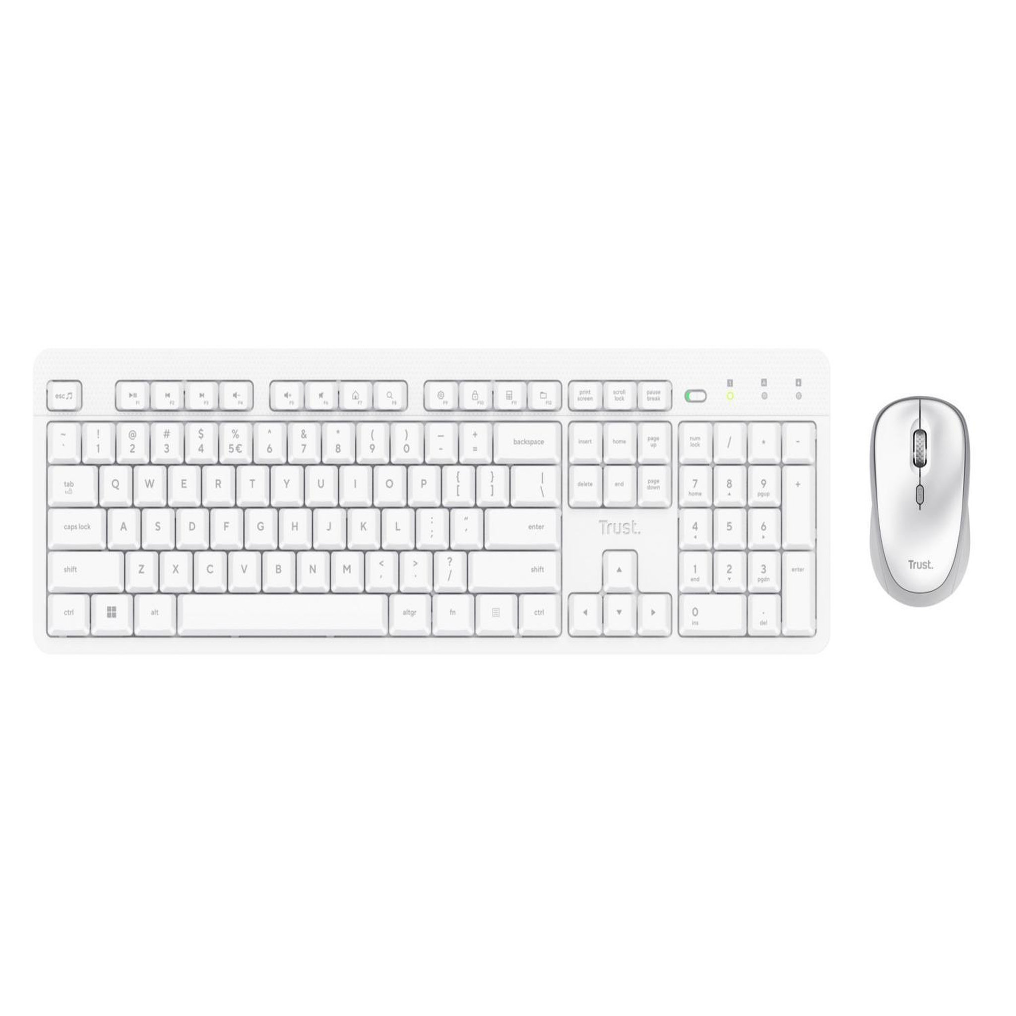 Voir la diapositive 3 : Trust Trust ody ii clavier souris incluse maison/bureau rf sans fil italien blanc