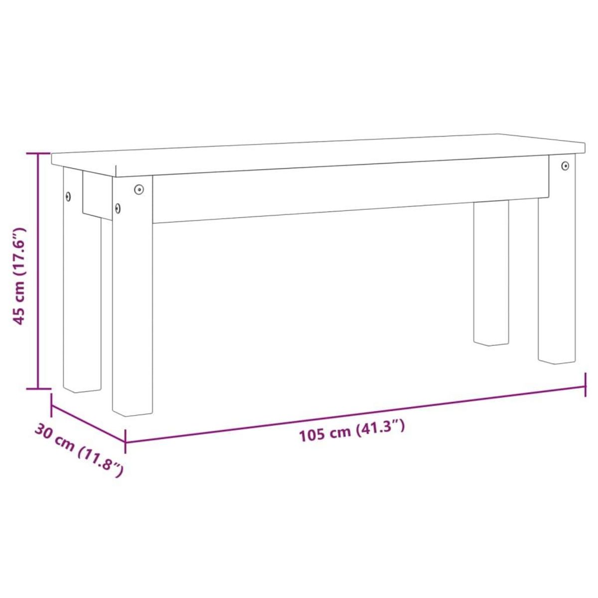 VIDAXL Banc a manger Panama 105x30x45 cm bois massif de pin