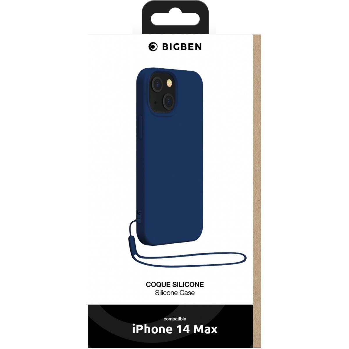 Bigben Connected Coque iPhone 14 Plus silicone+Dragonne bleu