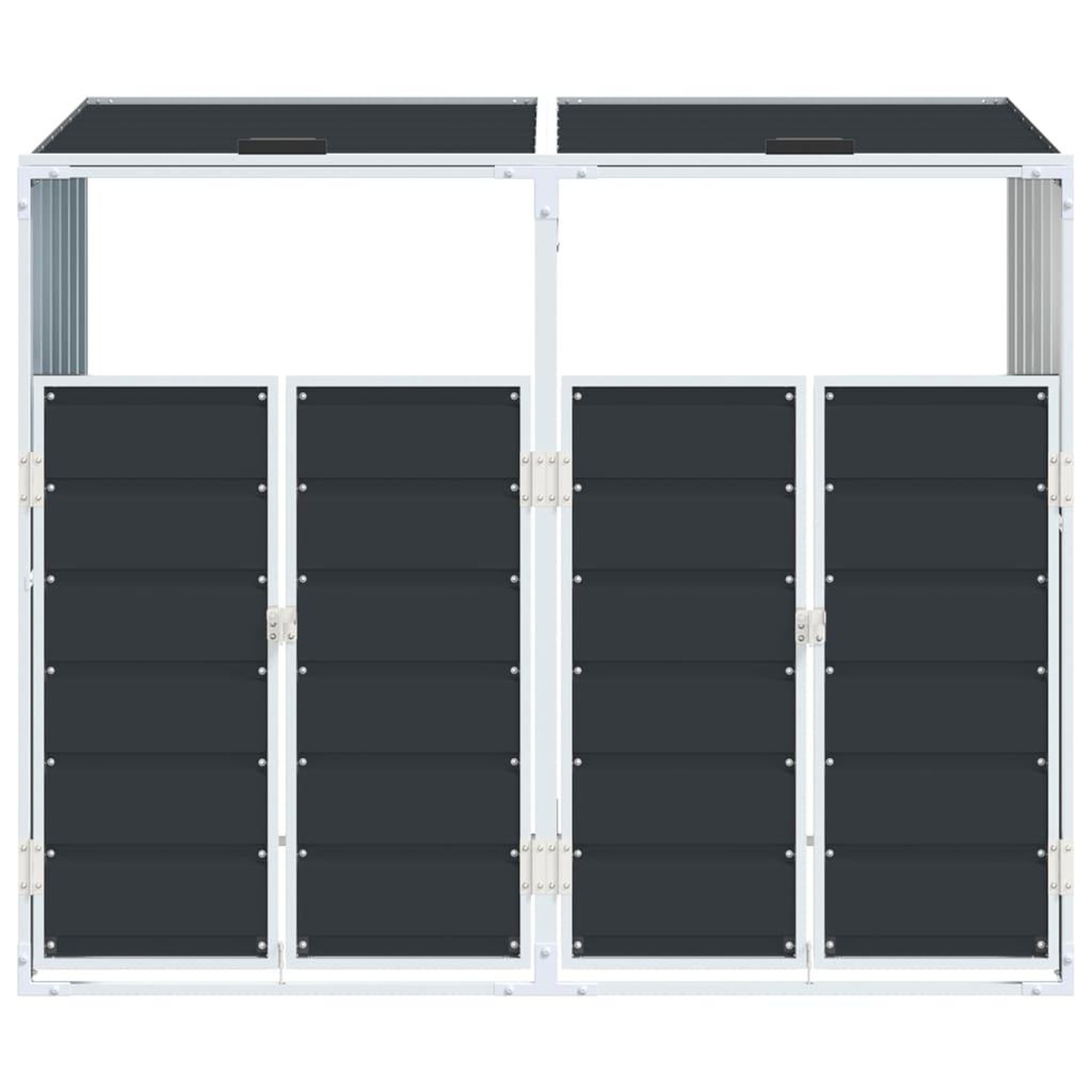 Voir la diapositive 5 : VIDAXL Rangement a roulettes pour poubelles pour deux bacs acier