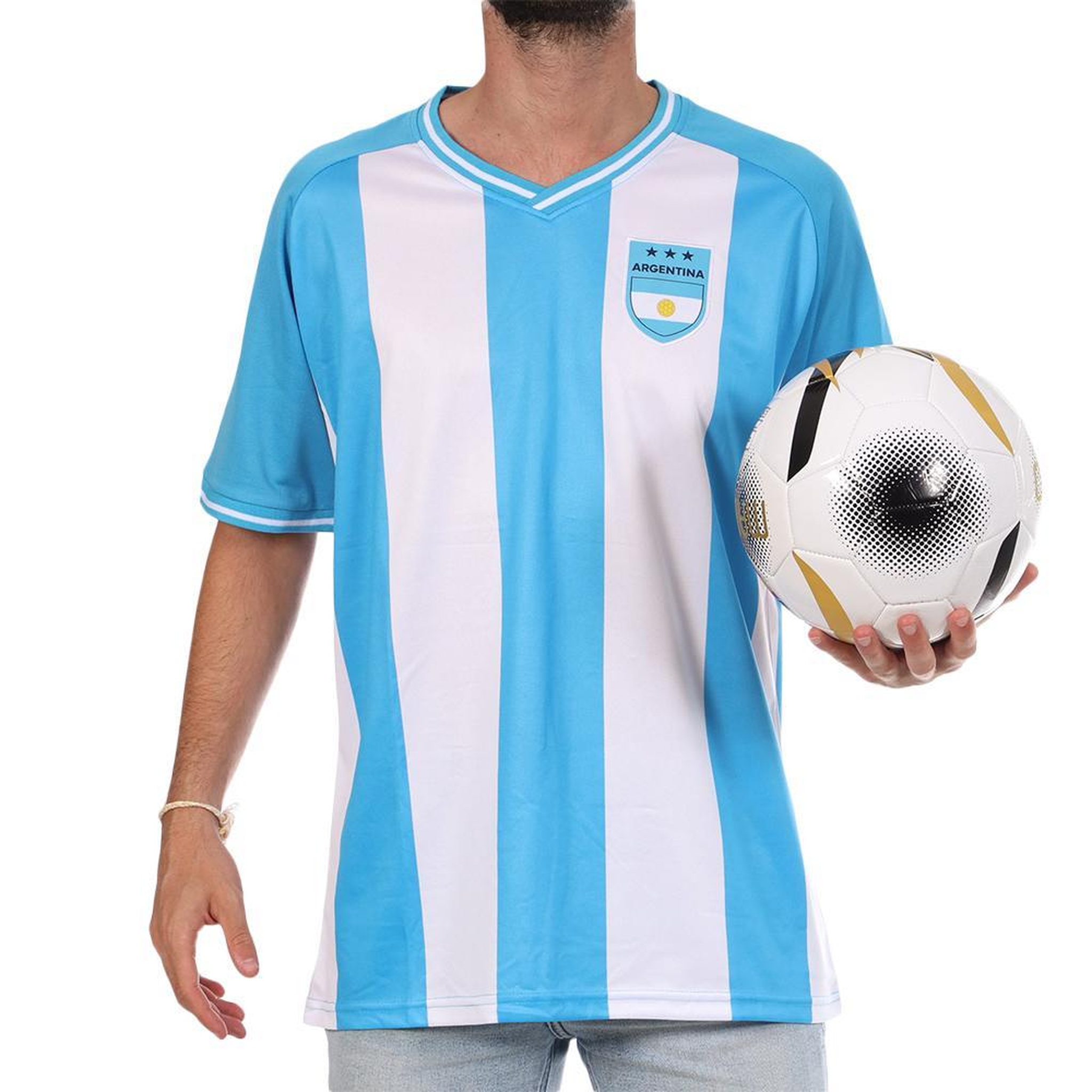 Voir la diapositive 2 : SPORTZONE Argentine maillot supporter bleu/blanc mixte sport zone
