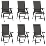 VIDAXL Chaises de jardin pliables lot de 6 Textilene Noir