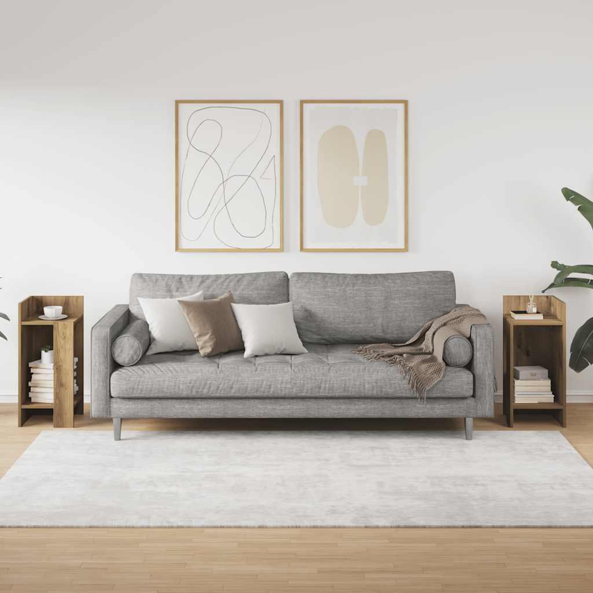 Voir la diapositive 3 : VIDAXL Tables d'appoint 2pcs avec etagere chene artisanal 25,5x27x60cm