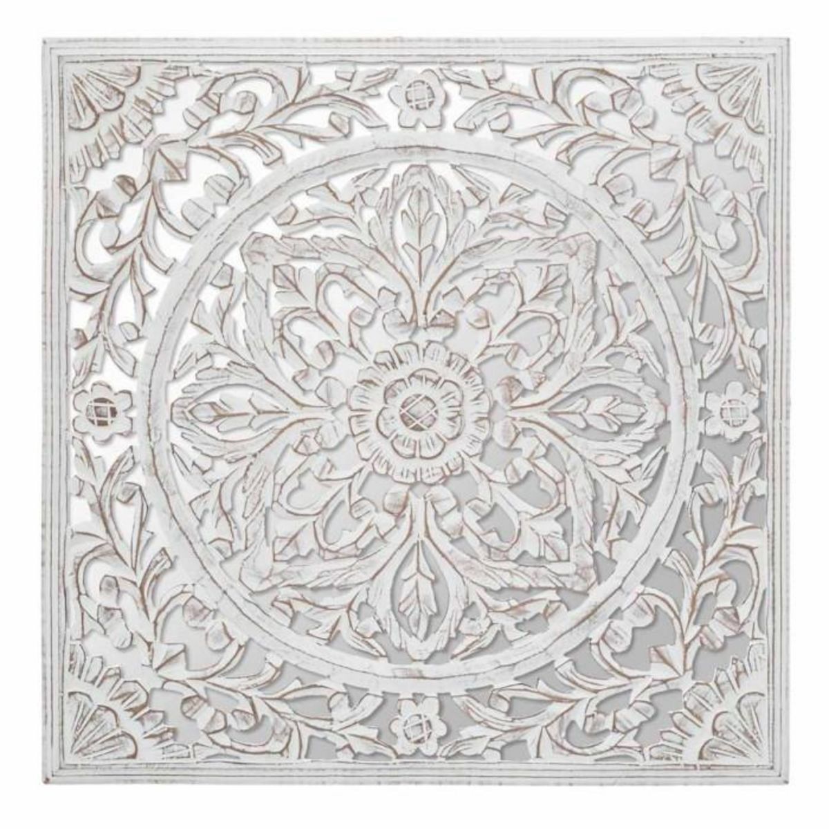 ATMOSPHERA Miroir Déco en Verre  Sculpté  58cm Blanc