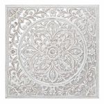 ATMOSPHERA Miroir Déco en Verre  Sculpté  58cm Blanc