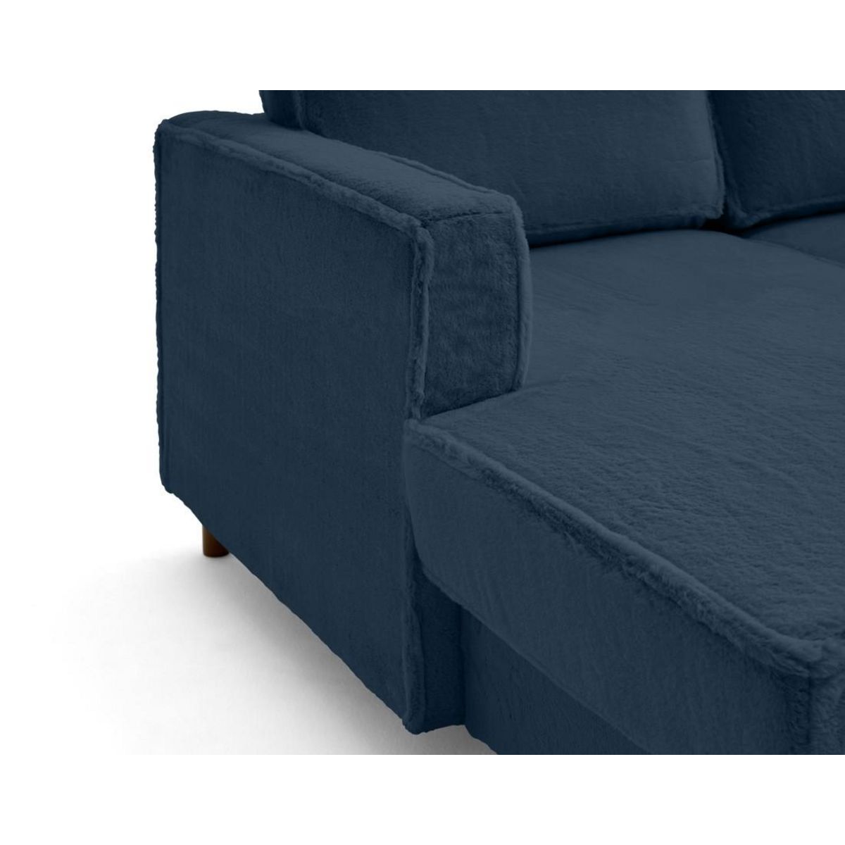 LISA DESIGN Jake - canapé panoramique d'angle droit 7 places convertible avec coffre en fausse fourrure