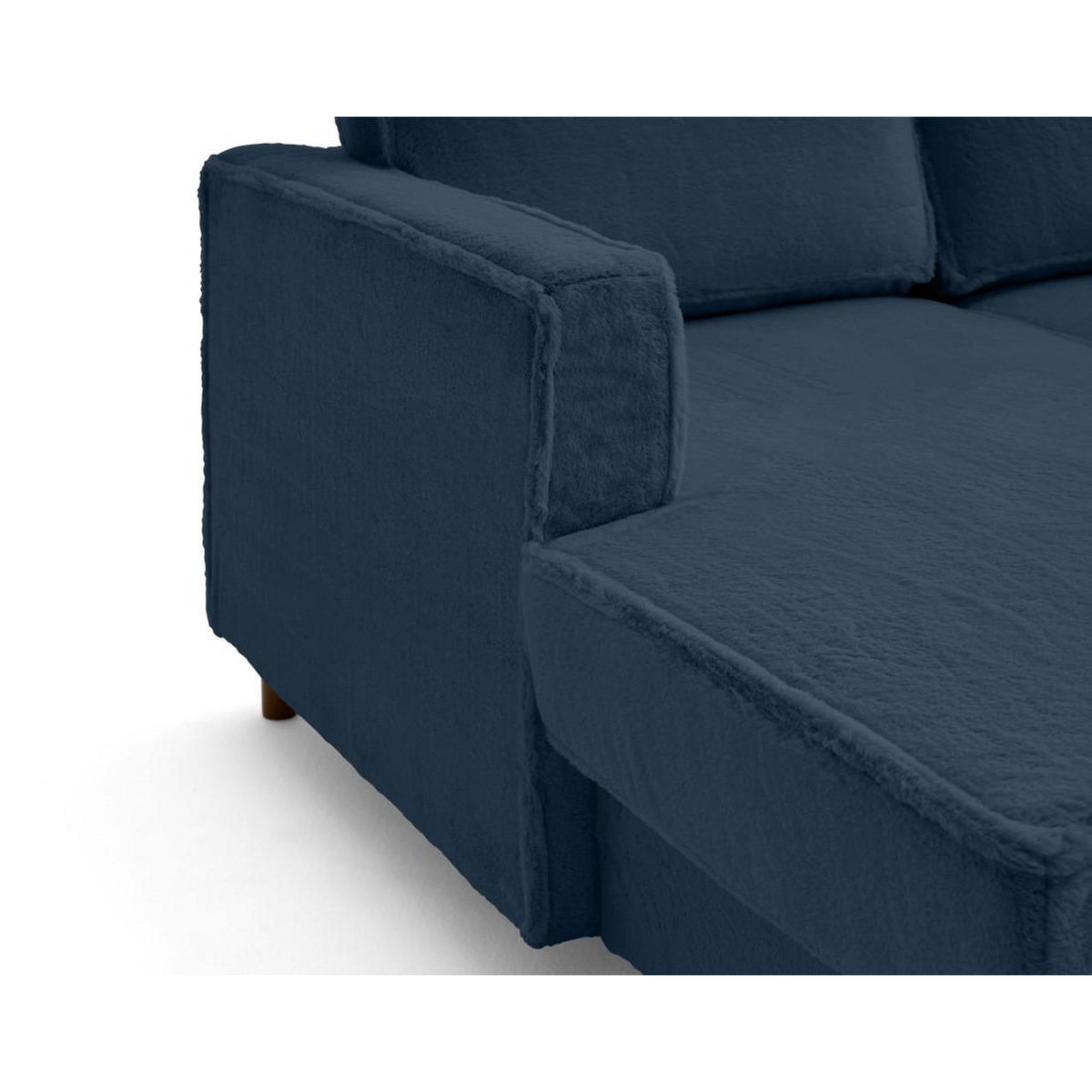 LISA DESIGN Jake - canapé panoramique d'angle droit 7 places convertible avec coffre en fausse fourrure