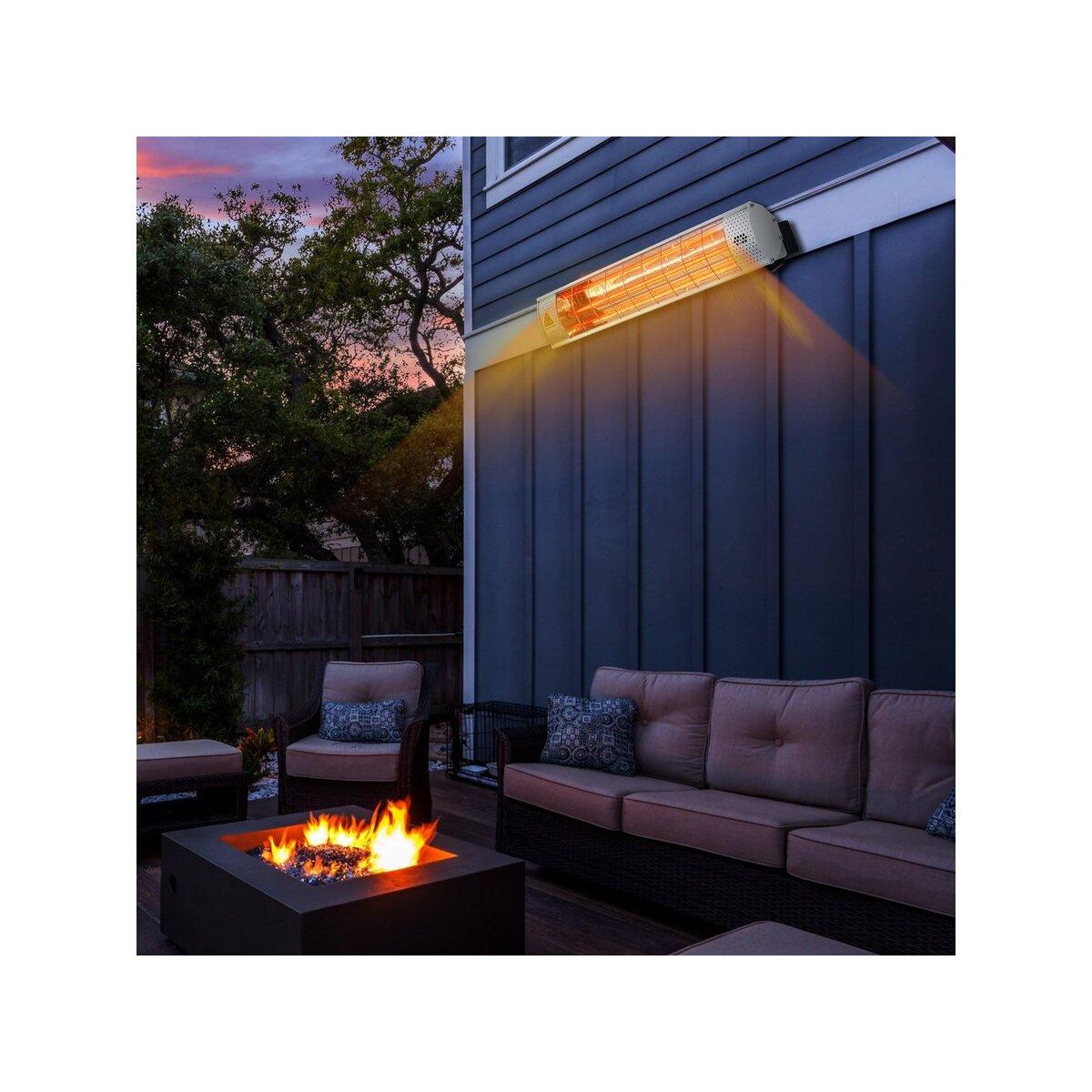 Habitat et Jardin Chauffage de terrasse infrarouge - 2000W - Argenté