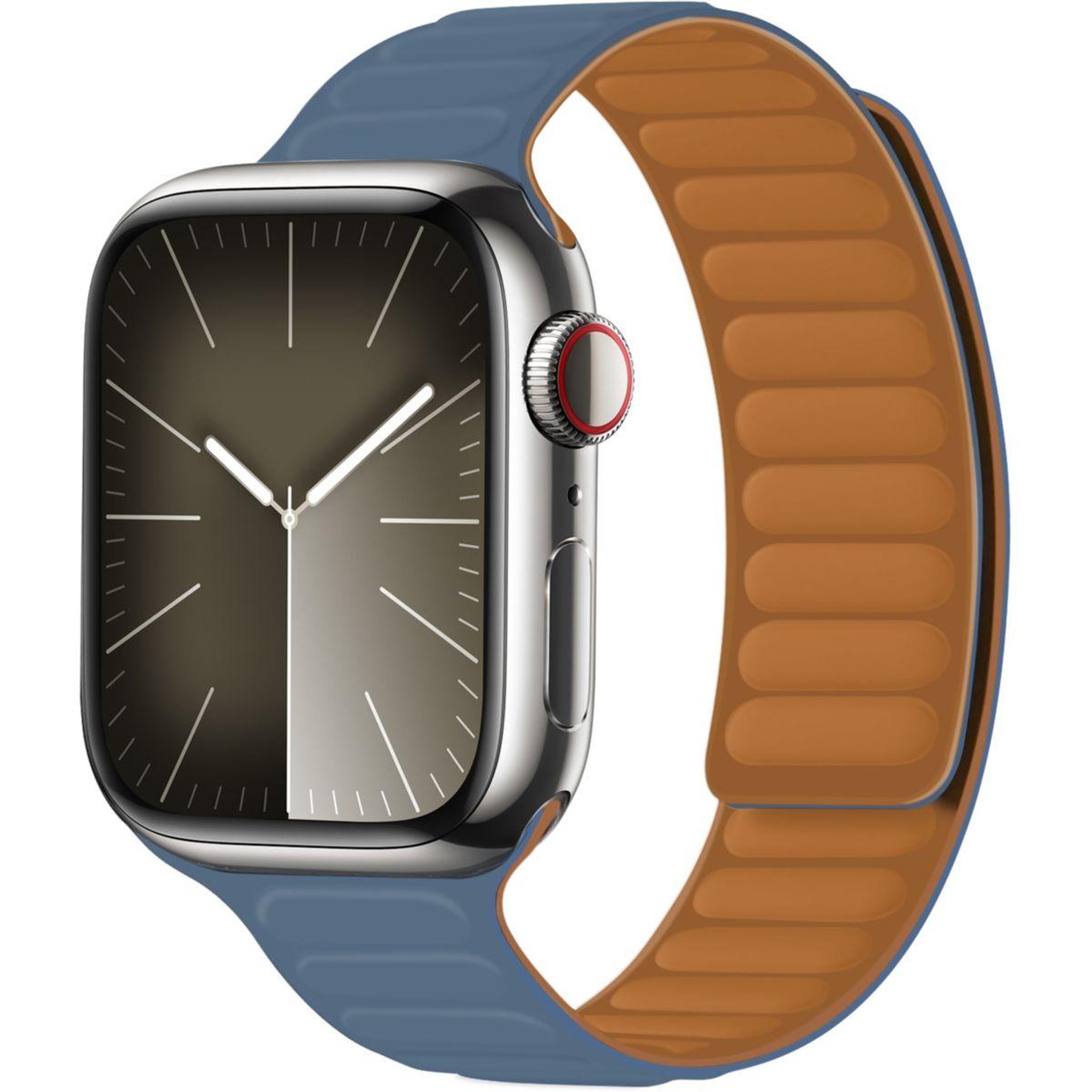 Voir la diapositive 2 : ADEQWAT Bracelet Apple Watch x2 Beige/ Bleu 42/44/45/49mm