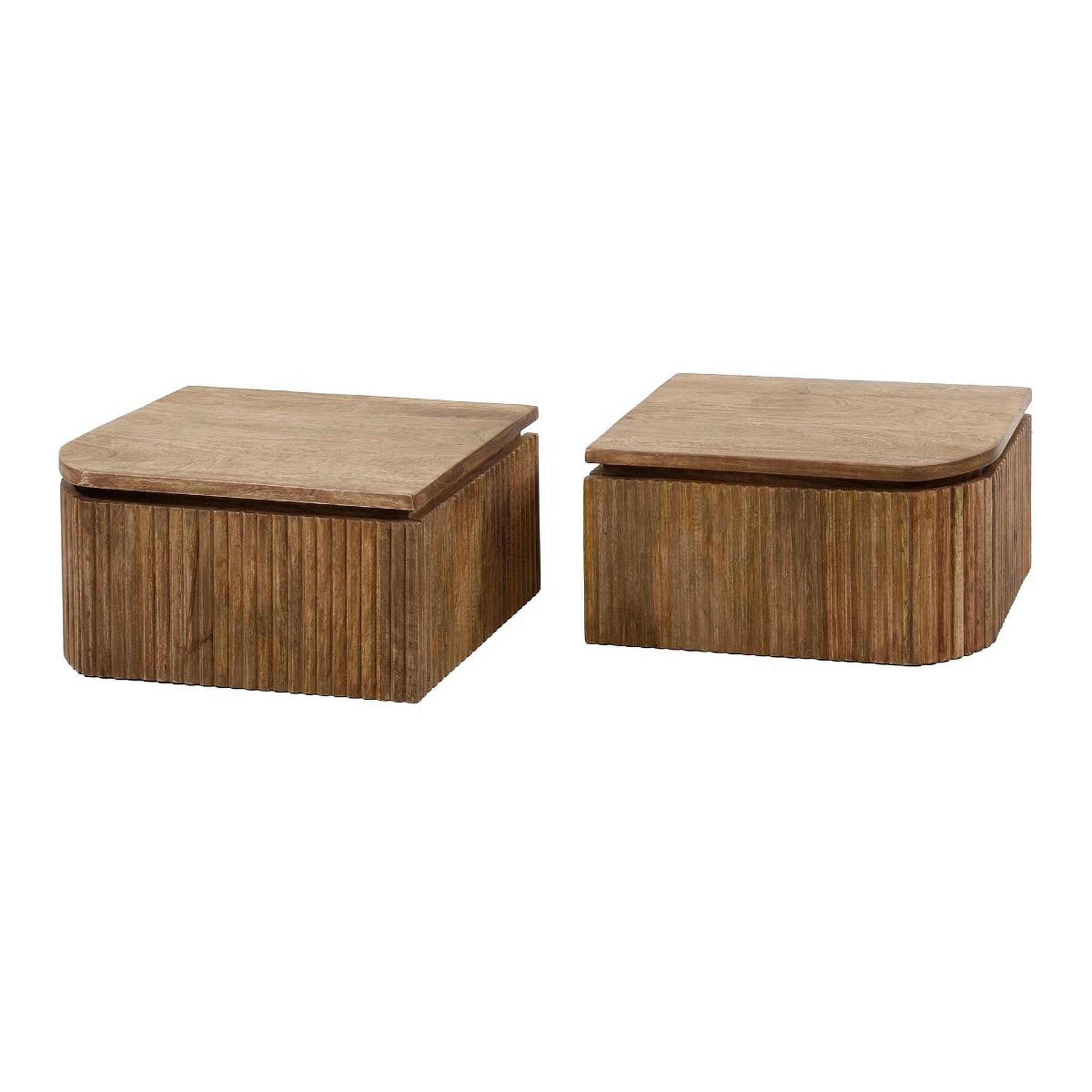 JLC KREATION Table de chevet en bois massif onda gemella 1 tiroir (lot de 2)