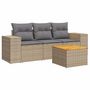 Voir la diapositive 2 : VIDAXL Salon de jardin avec coussins 4 pcs beige resine tressee