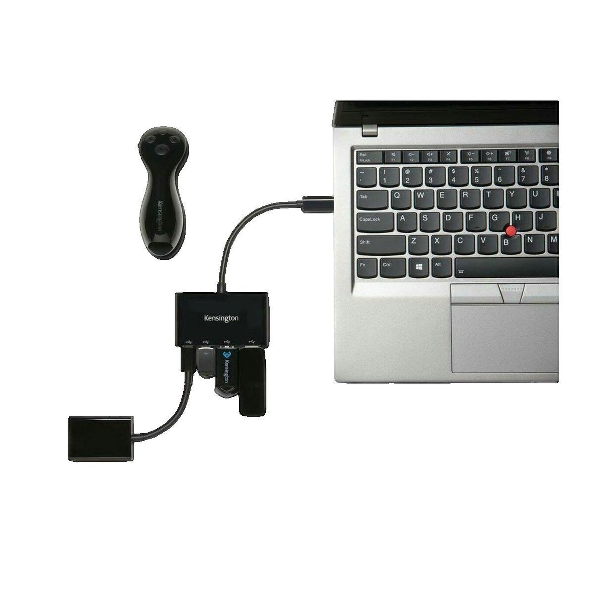 Voir la diapositive 2 : Kensington Hub USB-C Kensington avec 2 ports USB-A et 2 ports USB-C