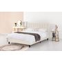 Voir la diapositive 3 : CONCEPT USINE Lit 160x200 cm en velours beige CAMBRIDGE