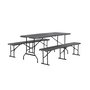 Voir la diapositive 3 : SWEEEK Lot de 2 tables de réception pliantes acier 2 bancs Fiesta 180cm gris foncé