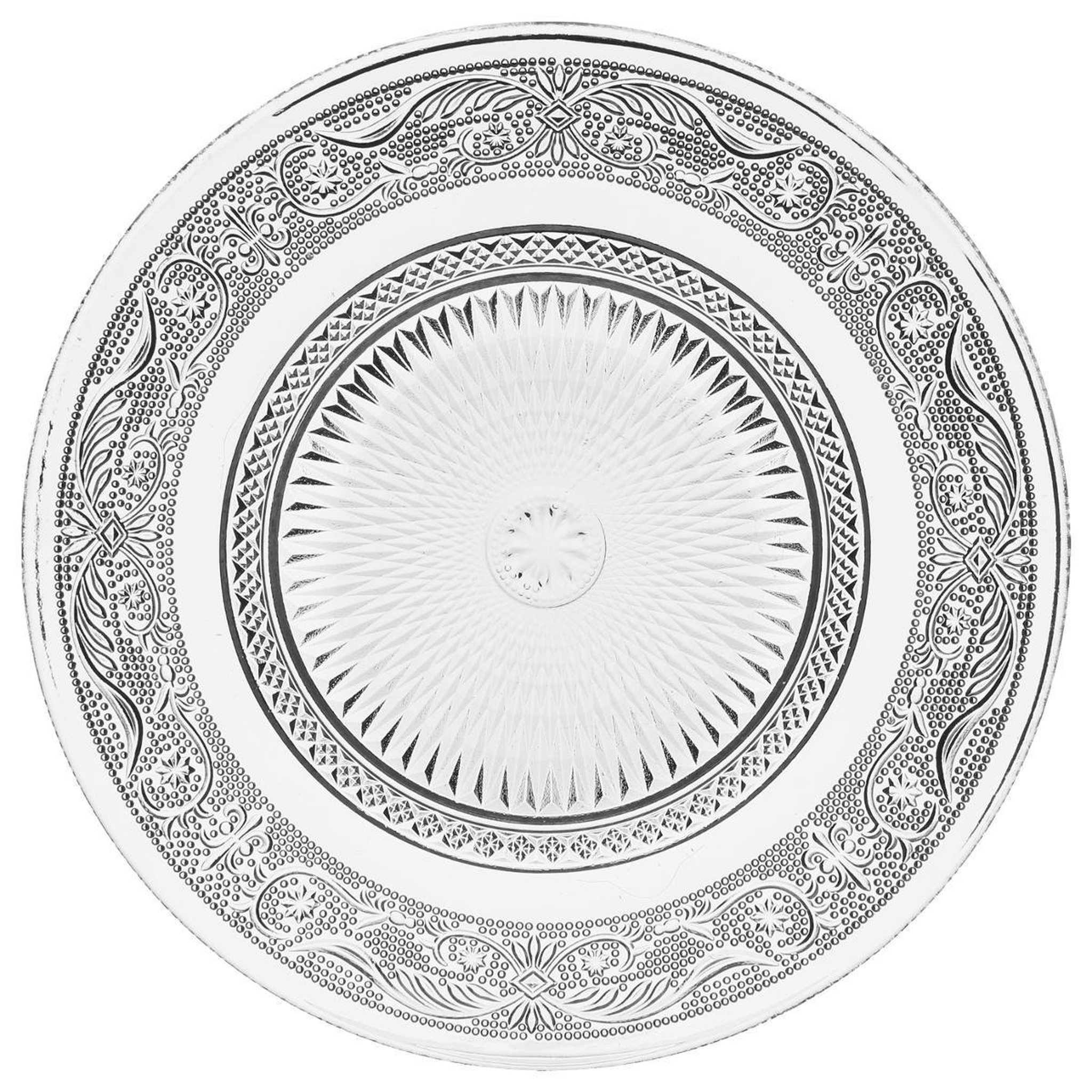 SECRET DE GOURMET Lot de 6 Assiettes à Dessert  Renaissance  20cm Transparent