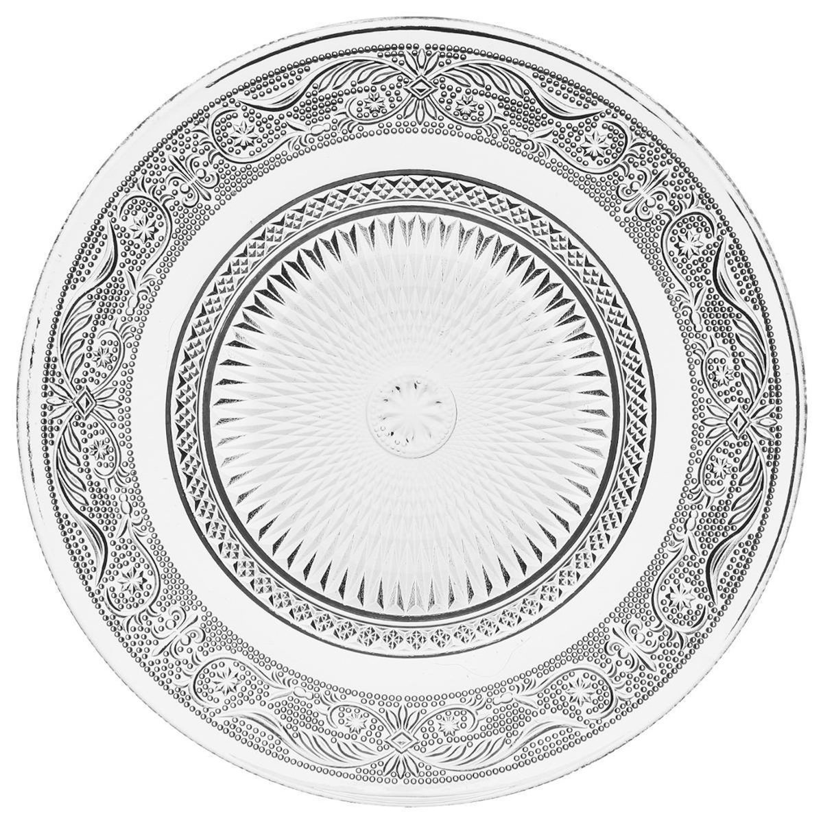 SECRET DE GOURMET Lot de 6 Assiettes à Dessert  Renaissance  20cm Transparent