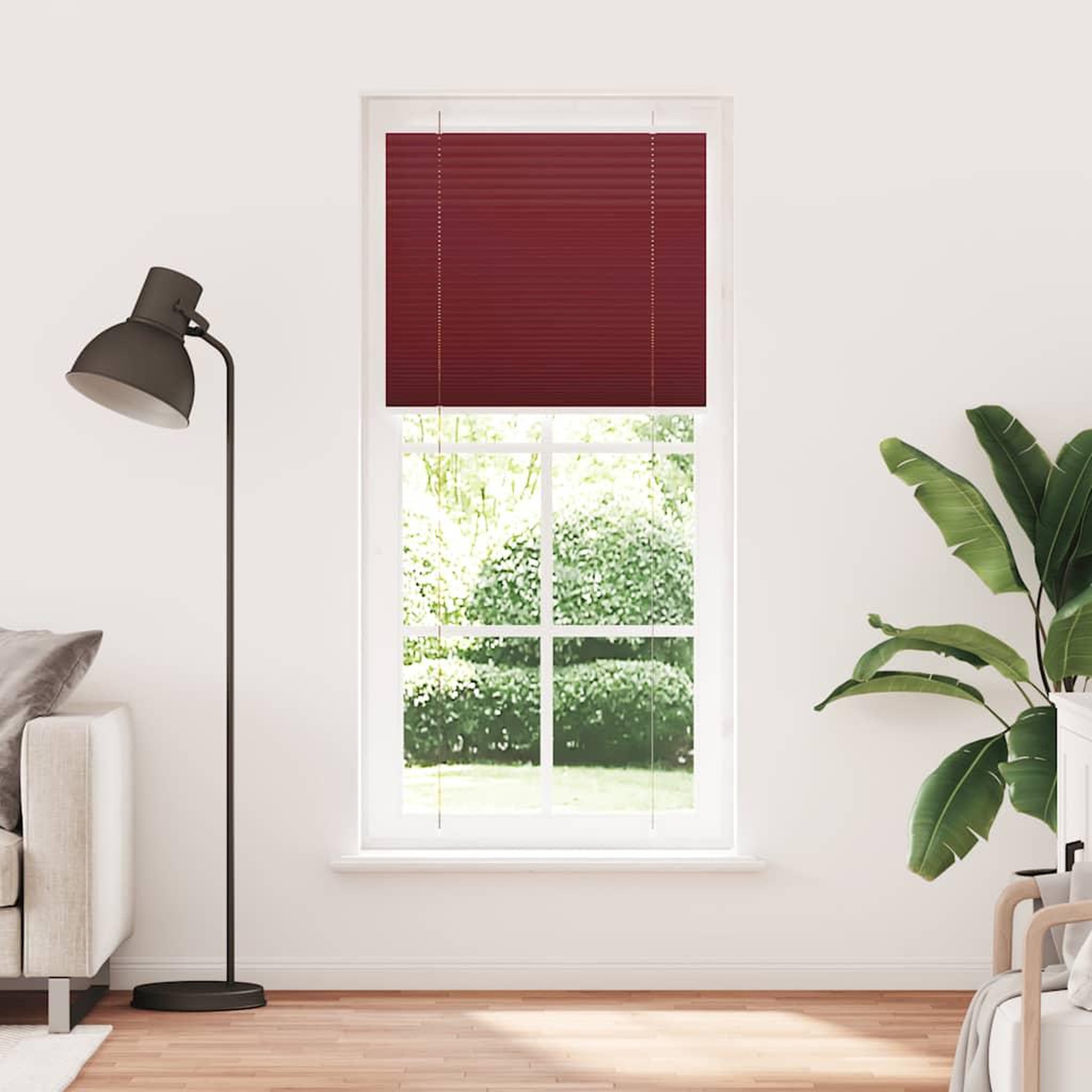 Voir la diapositive 2 : VIDAXL Store plisse rouge bordeaux 95x200 cm largeur du tissu 94,4 cm