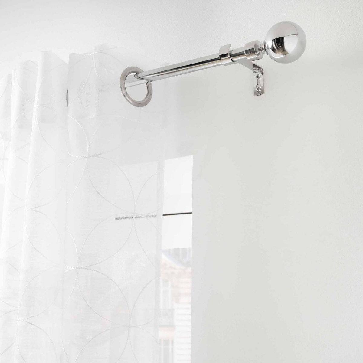 Douceur d'Intérieur Kit de tringle à rideaux extensible Eclipse - L120 /L210 cm - Chromé