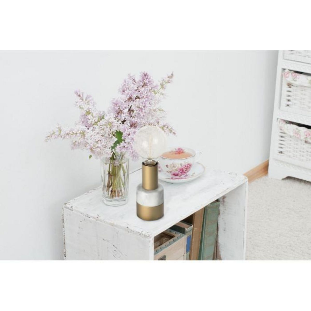 Paris Prix Lampe à Poser en Marbre  Lalande  14cm Gris