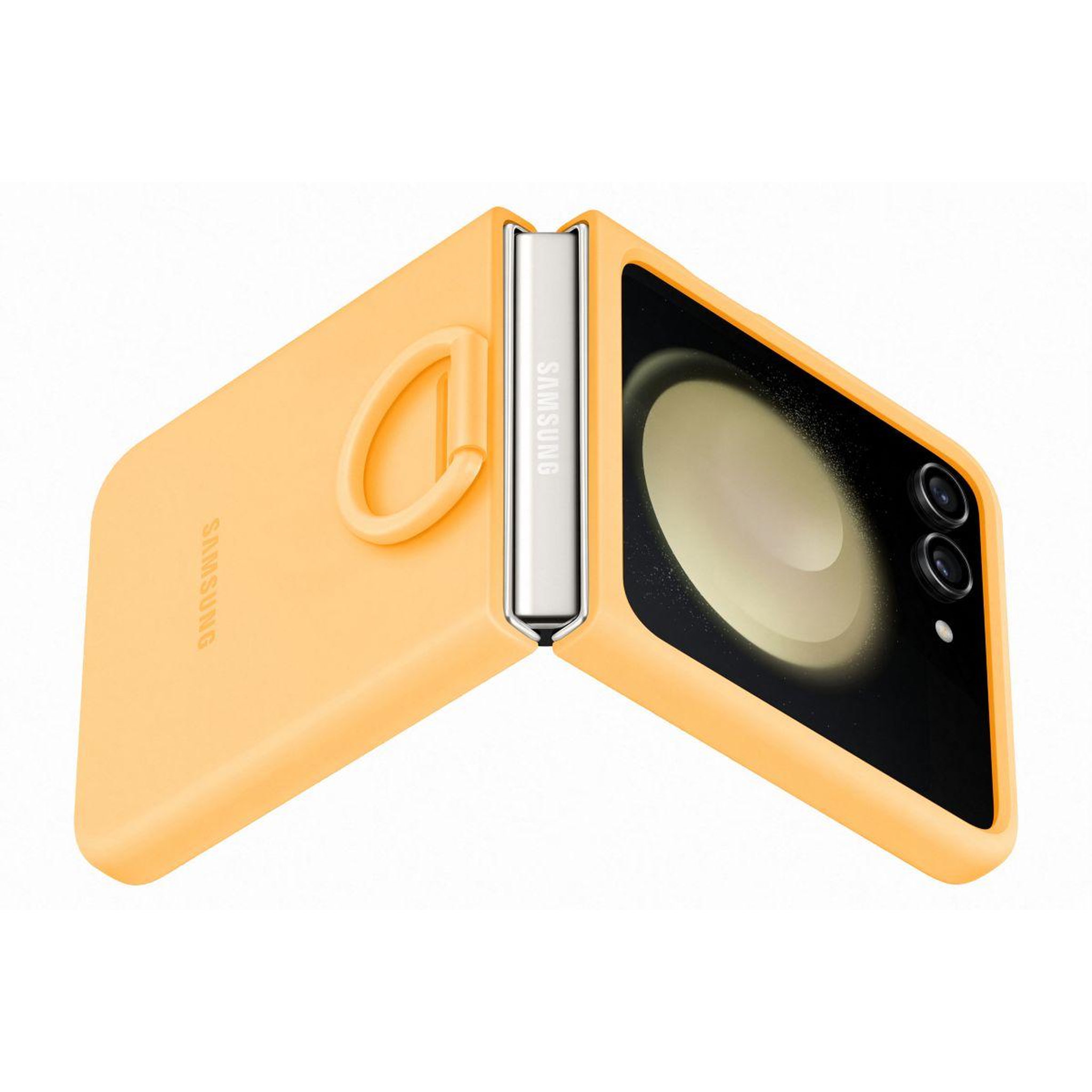 Voir la diapositive 3 : Samsung Coque z flip 5 avec anneau sillicone abricot