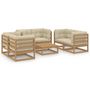Voir la diapositive 2 : VIDAXL Salon de jardin 7 pcs avec coussins Bois de pin massif