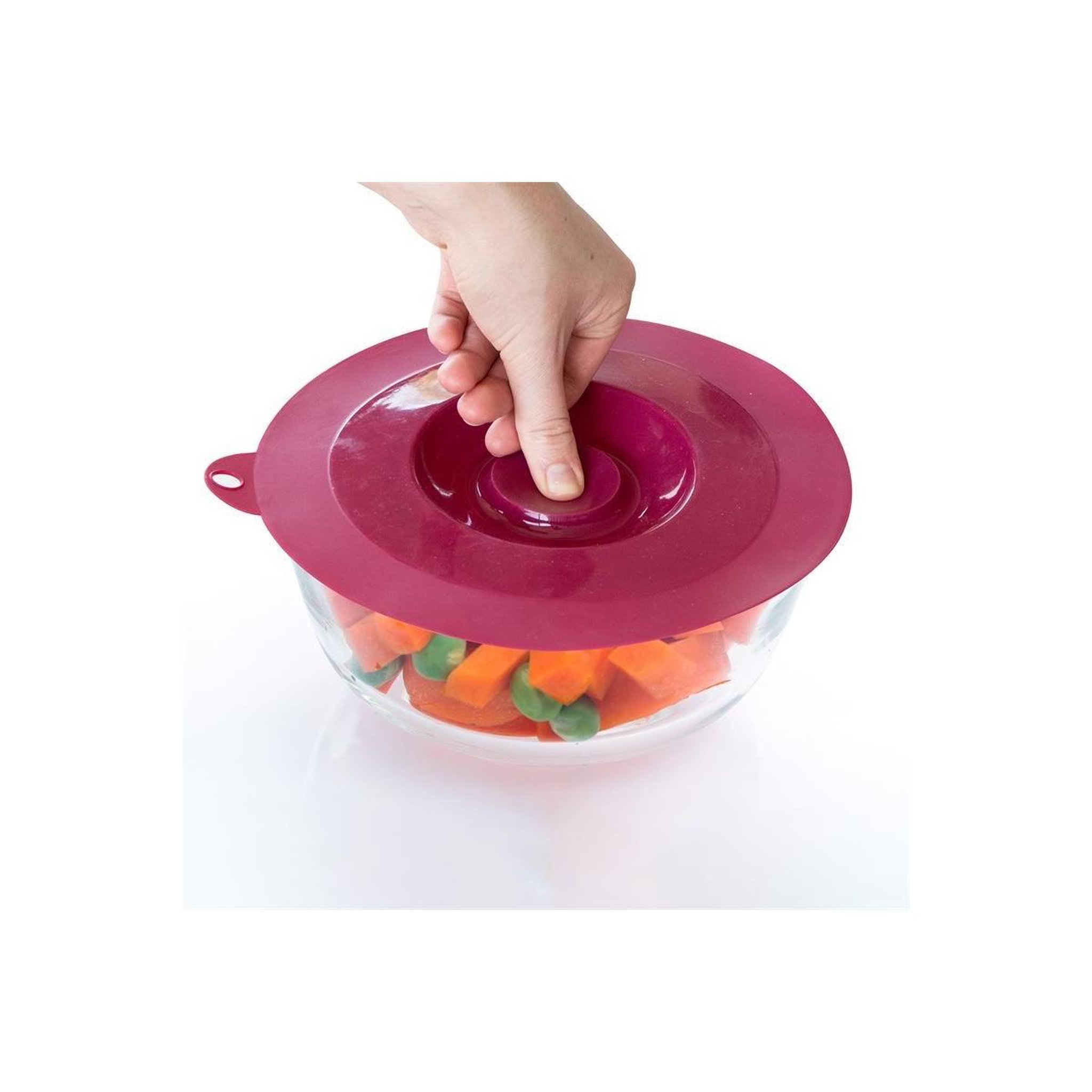 Voir la diapositive 4 : COOK CONCEPT Couvercle en silicone  fraîcheur  21cm rouge