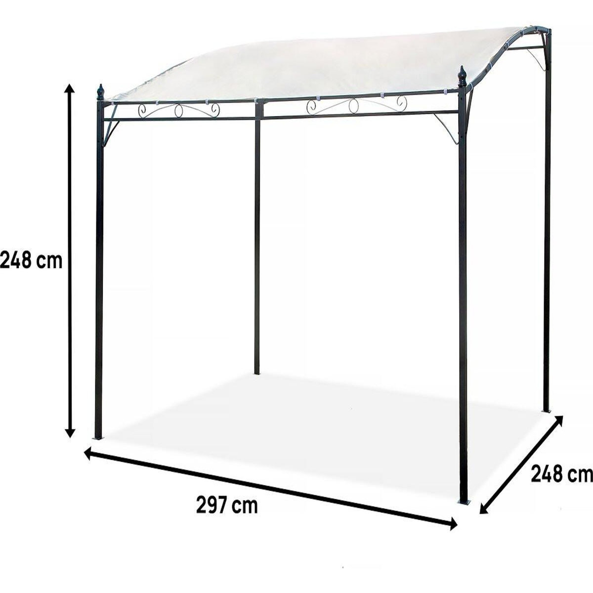 Habitat et Jardin Pergola inclinée en métal - 3 x 2,5 m - Beige