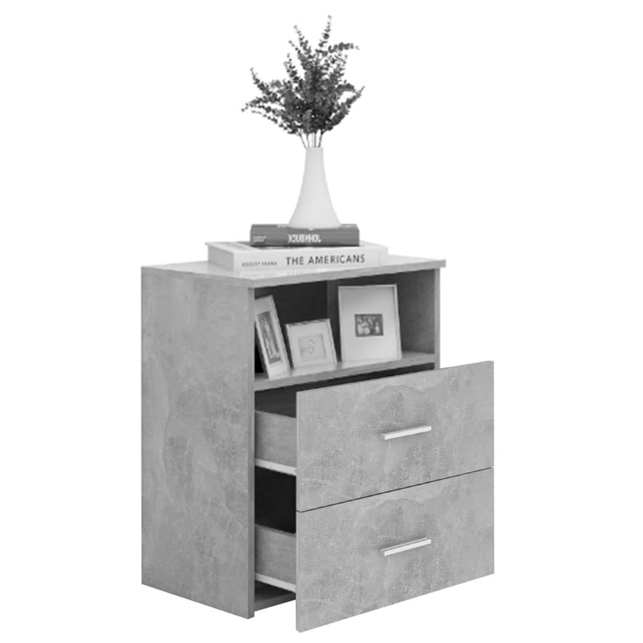 Voir la diapositive 4 : VIDAXL Tables de chevet 2 pcs Gris beton 50x32x60 cm