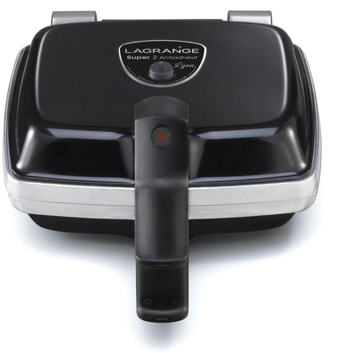 LAGRANGE Croque, gaufrier, gaufrette super 2 antiadhésif noir gaufres +GT+CM