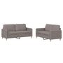 Voir la diapositive 2 : VIDAXL Ensemble de canapes 2 pcs avec coussins Taupe Tissu