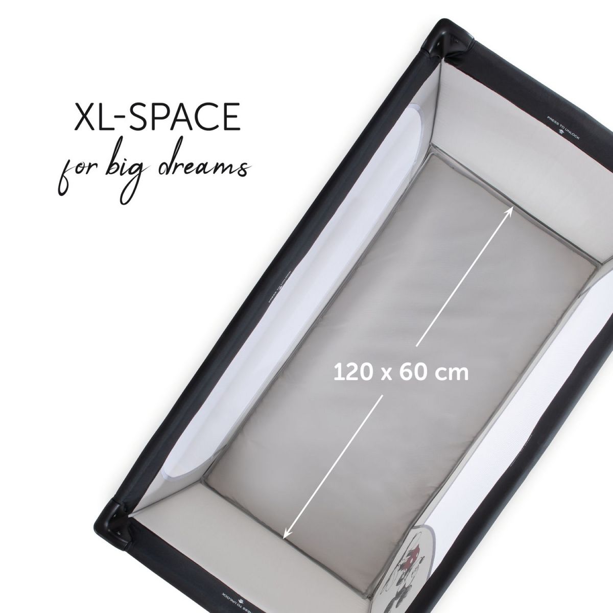 HAUCK Lit parapluie Dream N Play Mickey + Matelas pour lit parapluie Sleeper Mickey Mouse Gris