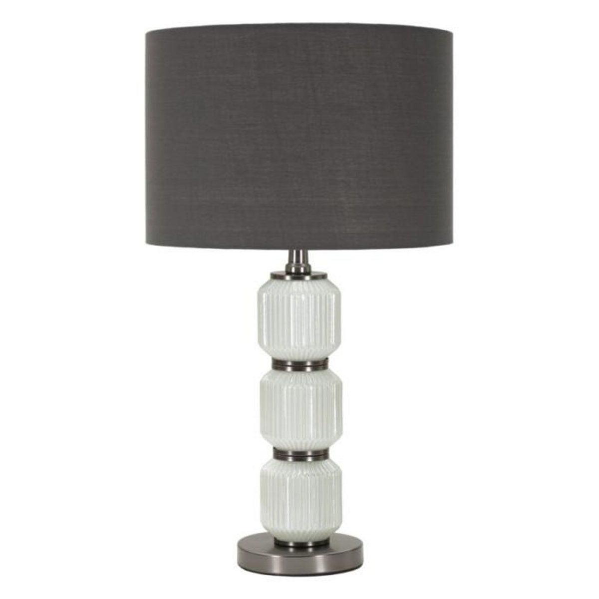 Paris Prix Lampe à Poser en Verre  Bright Three  57cm Blanc & Gris
