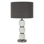 Paris Prix Lampe à Poser en Verre  Bright Three  57cm Blanc & Gris
