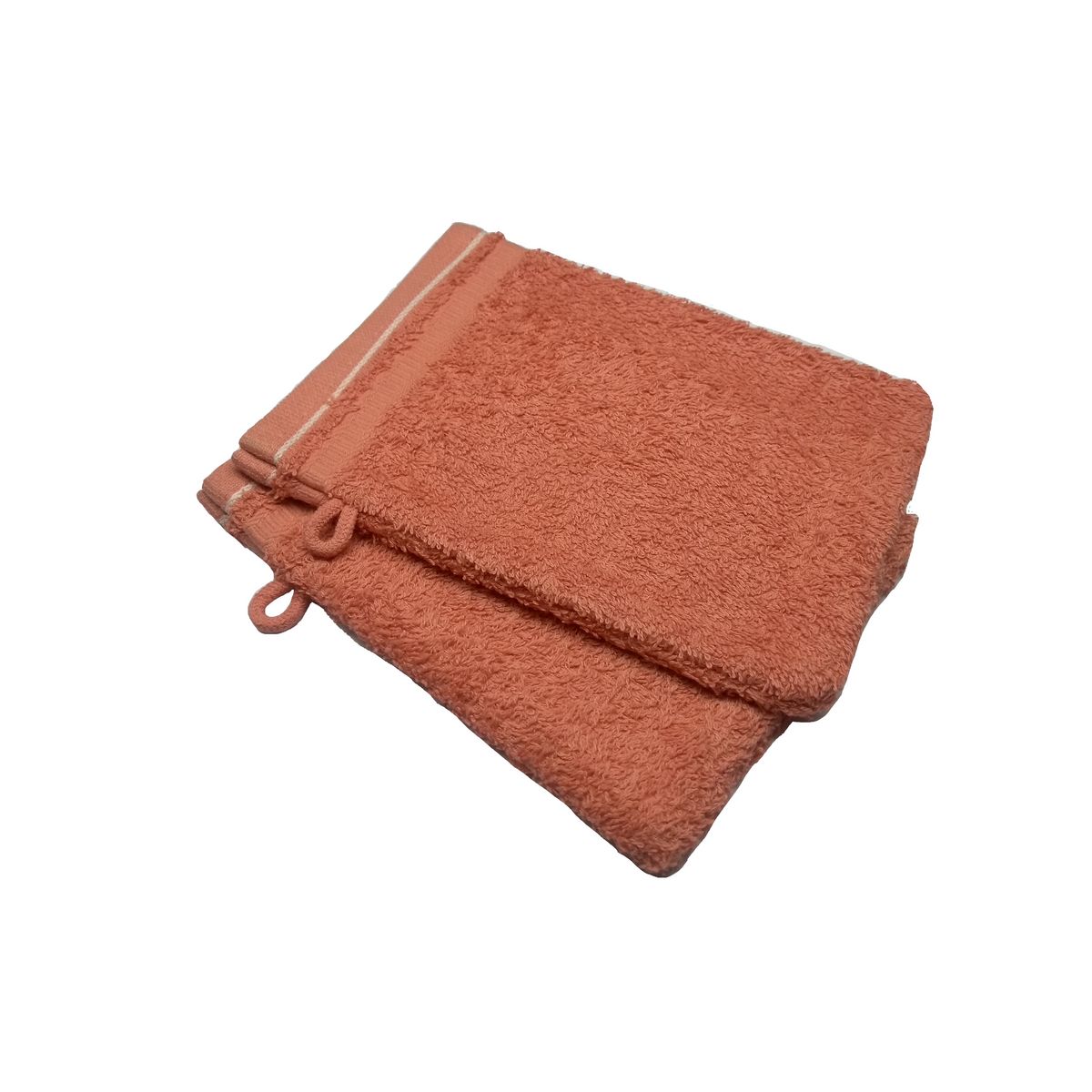 ACTUEL Lot de 2 gants de toilette unis en coton 450 g/m²