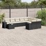 Voir la diapositive 1 : VIDAXL Salon de jardin 10 pcs avec coussins noir resine tressee