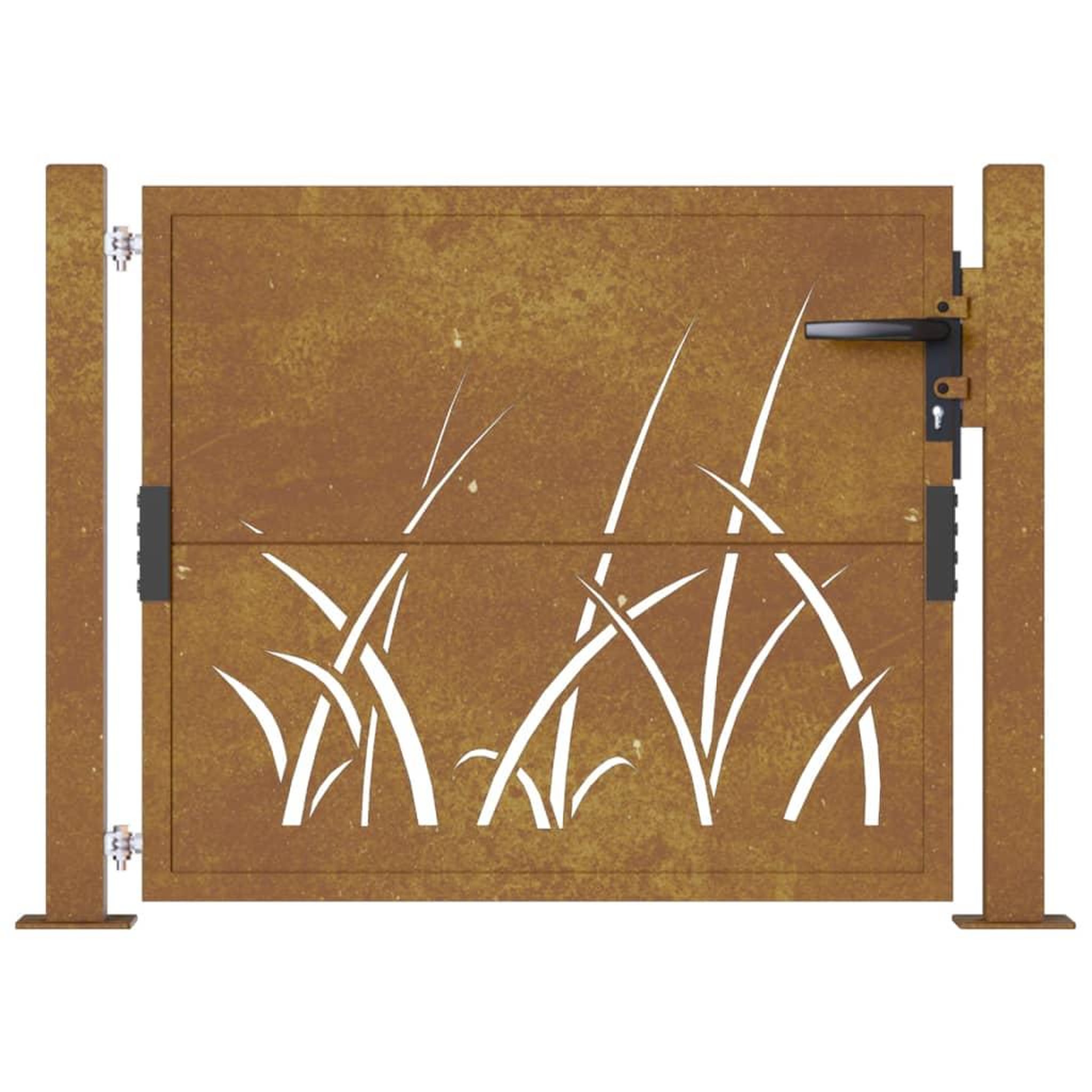 Voir la diapositive 4 : VIDAXL Portail de jardin 105x80 cm acier corten conception d'herbe