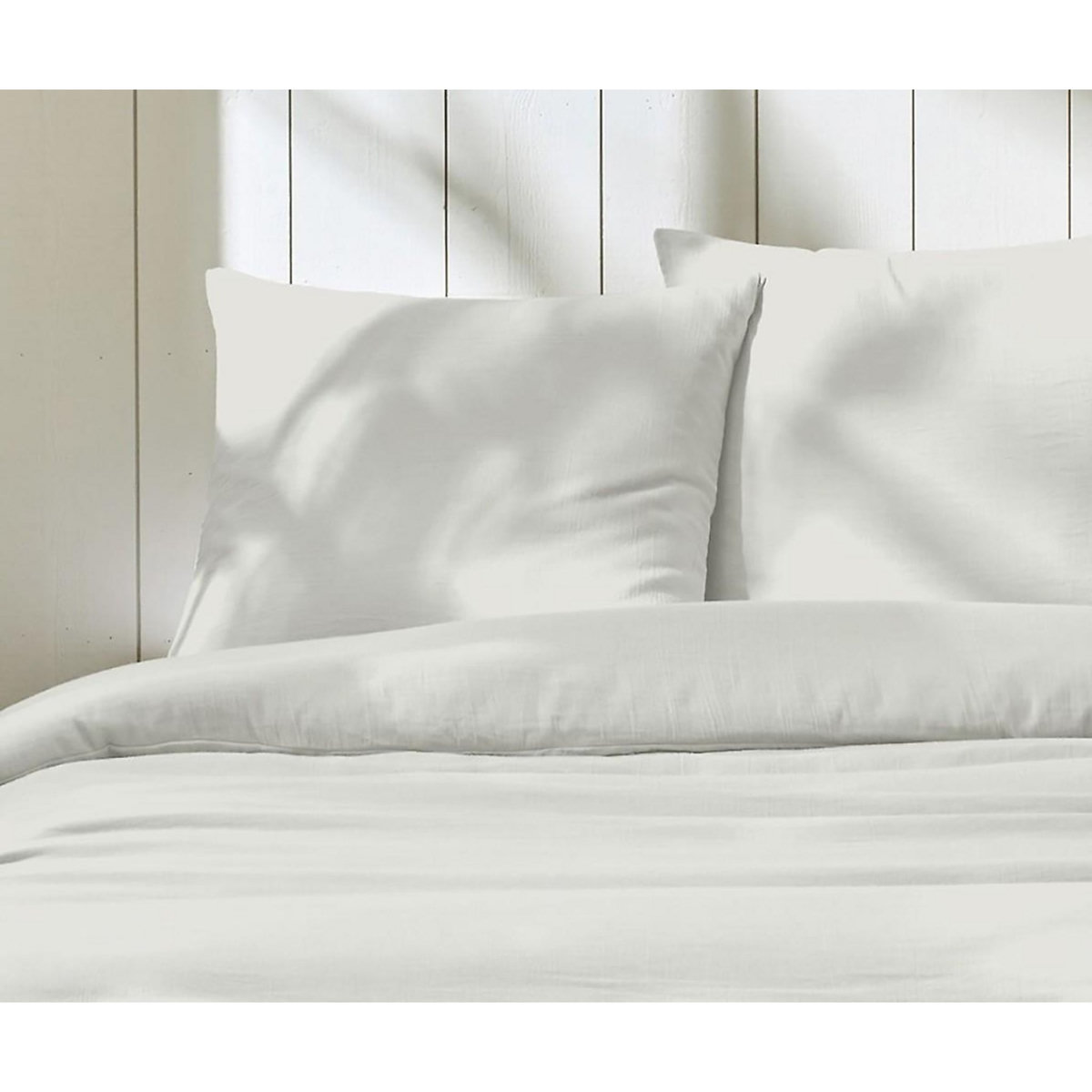 Home collection Parure housse de couette 2 pers 240x220 en gaze de coton - coton ivoire